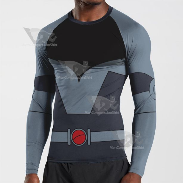 Superhero Batman Black Uniform Long Sleeve Compression Shirt