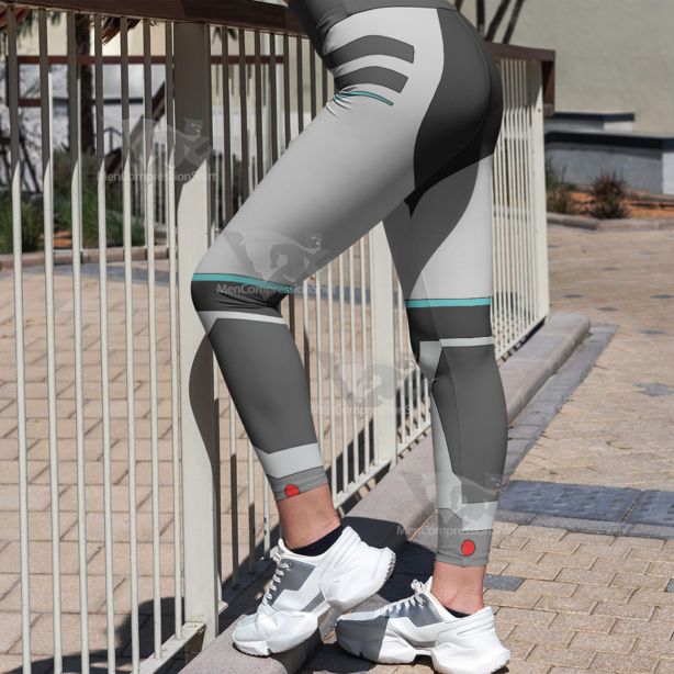 Superhero Cyborg White Women Compression Legging