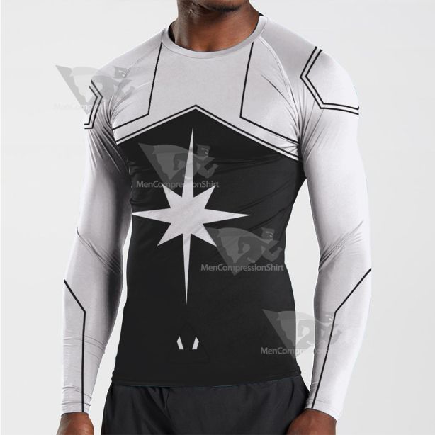 Superhero Doctor Light White Long Sleeve Compression Shirt