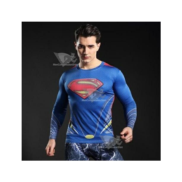 Superman A Nation Divided Long Sleeve Compression Rashguard