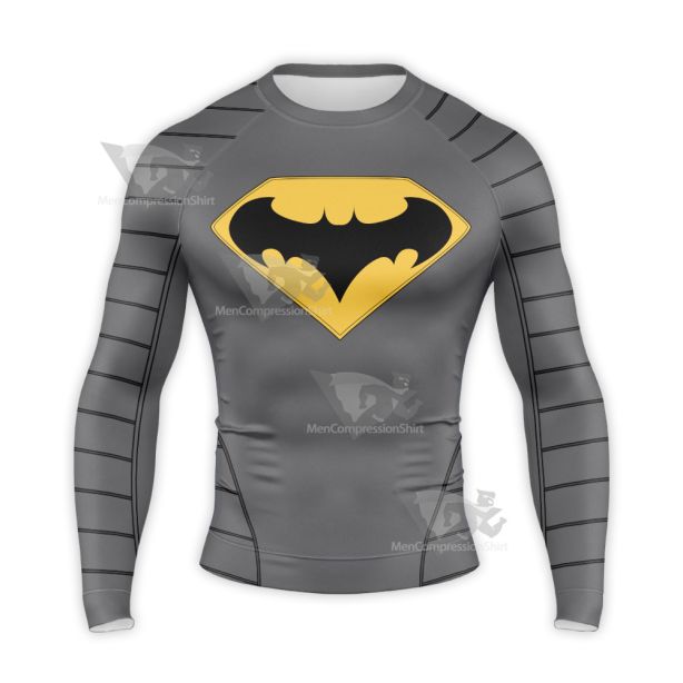 Superman Bruce El Bat Battle Suit Icon 1993 Long Sleeve Compression Shirt