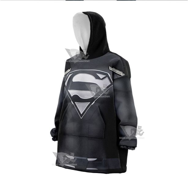 Superman Clark Black Jumpsuit Snug Oversized Blanket Hoodie