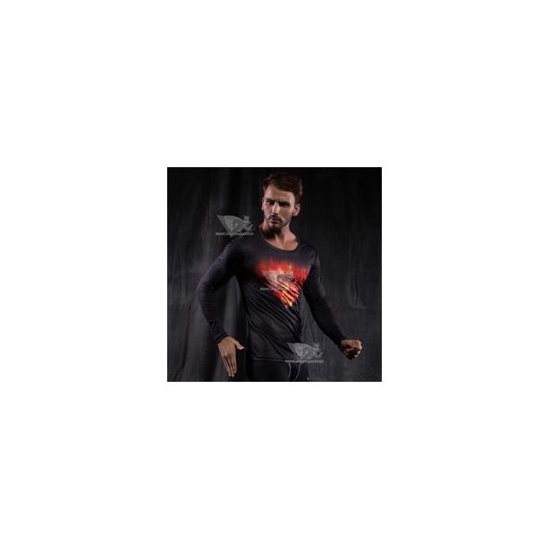 Superman Fire Compression Long Sleeve Rashguard