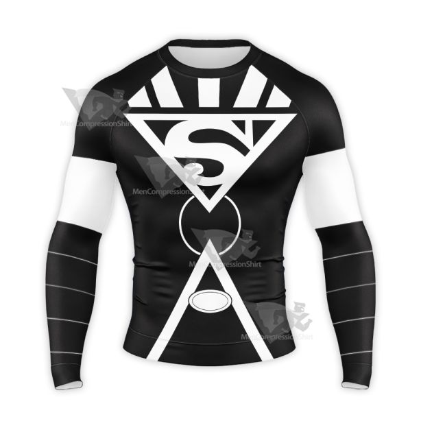 Superman Modern Era Black Lantern Long Sleeve Compression Shirt