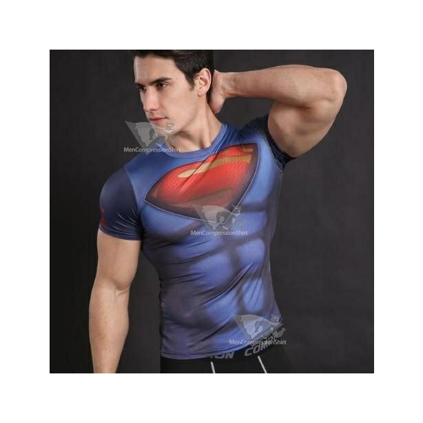 Superman New 52 Compression Short Sleeve Rashguard