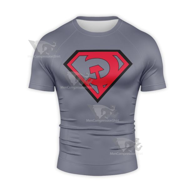 Superman Red Son Short Sleeve Compression Shirt