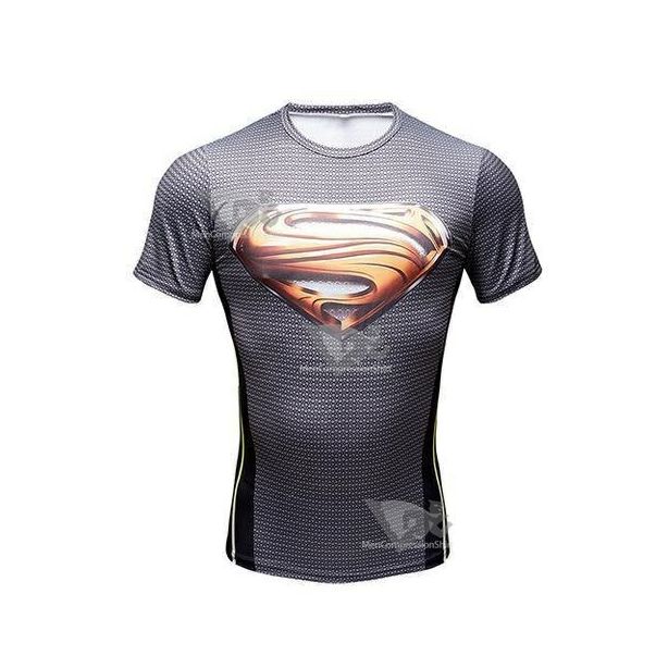 Superman Smallville Gold S Compression Short Sleeve Rash Guard