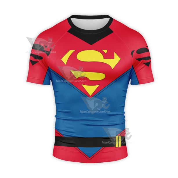 Superman Superboy Conner Kent Tight Suit Short Sleeve Compression Shirt