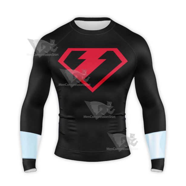 Superman Tas Brave New Metropolis Battle Suit Long Sleeve Compression Shirt