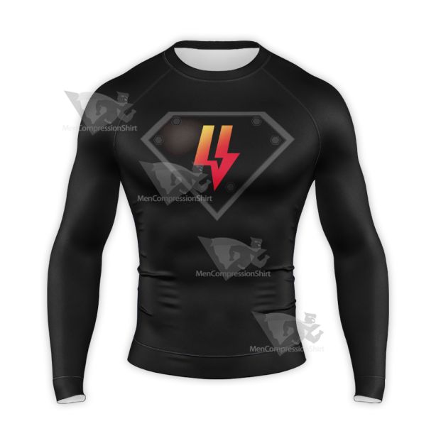 Superman The Dark Side Armor Battle Suit Icon Long Sleeve Compression Shirt