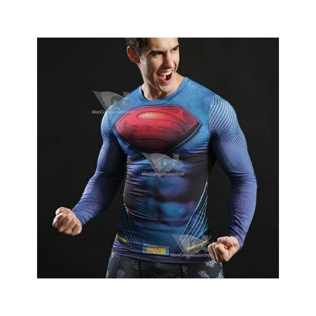 Superman Up Up And Away Compression Long Sleeve Rashguard