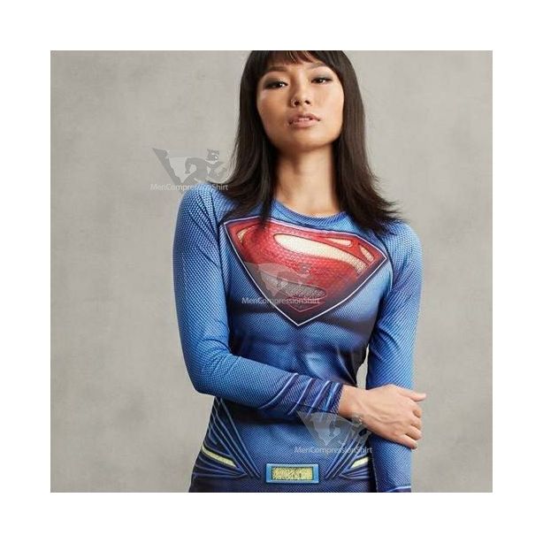 Superman Women Compression Long Sleeve Rashguard