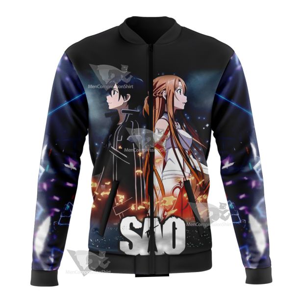 Sword Art Online Kirito And Ggo Asuna Bomber Jacket