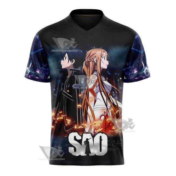 Sword Art Online Kirito And Ggo Asuna Football Jersey