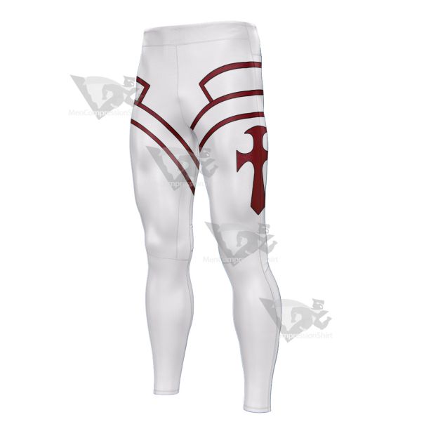 Sword Art Online Yuuki Asuna White Mens Compression Legging