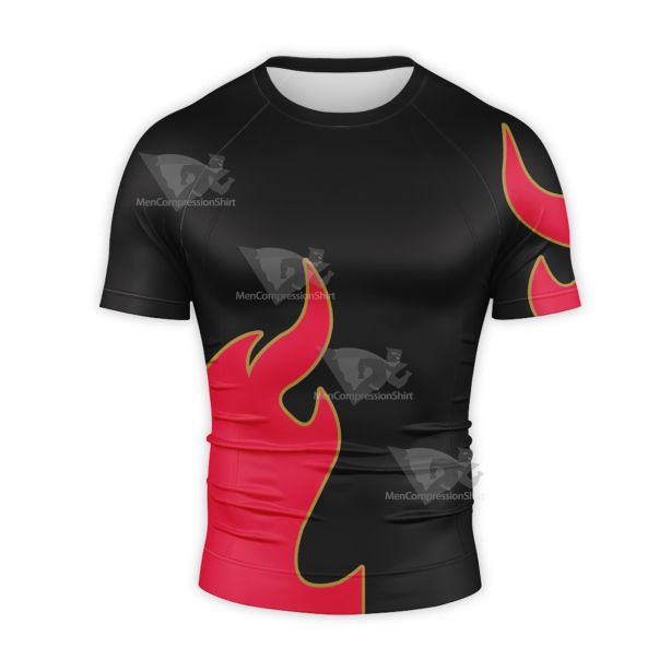 Tekken Kazama Jin Red Short Sleeve Compression Shirt