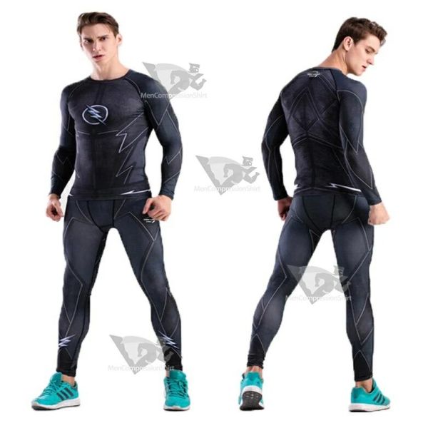 The Black Flash men Compression Shirt Set