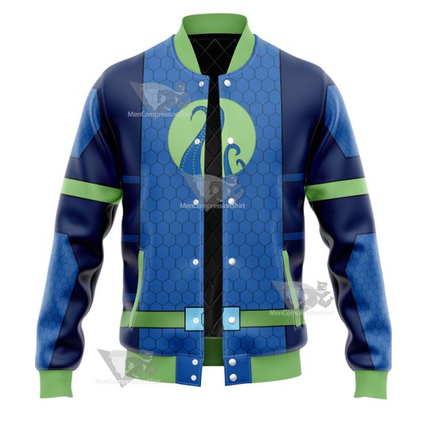 The Deep Fontaine Nekton Green Cosplay Varsity Jacket