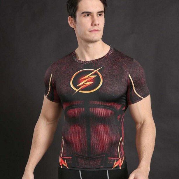 The Flash Golden Compression Short Sleeve Rashguard