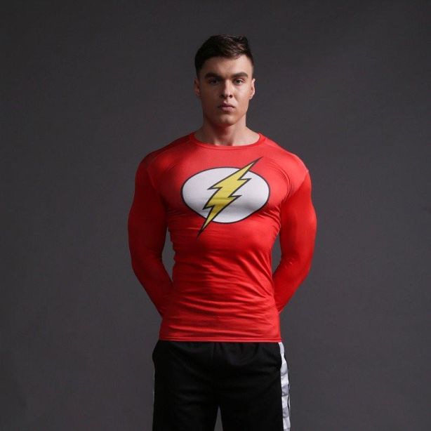 The Flash Old School Long Sleeve Compression Rashguard