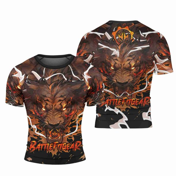 Thunder Lion Short Sleeve Rash Guard