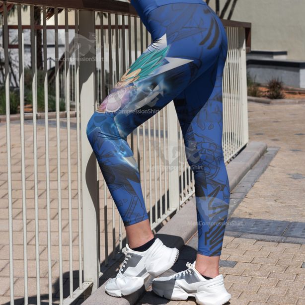 Vegeta Blue Dragon Ball Blue Lightning Women Compression Legging