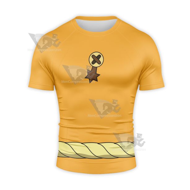 Wakfu Yugo Yellow Cosplay Short Sleeve Compression Shirt