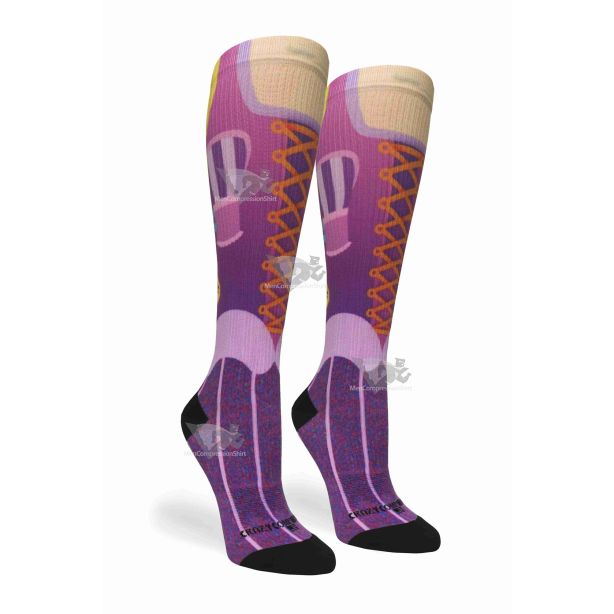 Women Compression Socks Gold Hair Princess