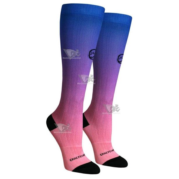 Women Compression Socks Ombre Blue Pink