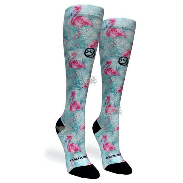 Women Compression Socks Tropical Flamingo