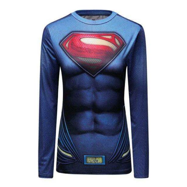 Women Superman Compression Elite Long Sleeve Rashguard