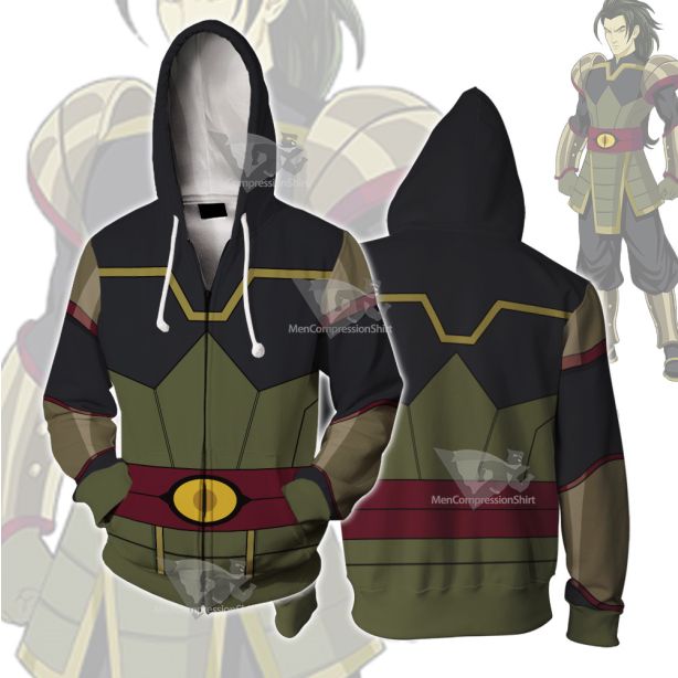 Xiaolin Showdown Chase Young Green Cosplay Zip Up Hoodie