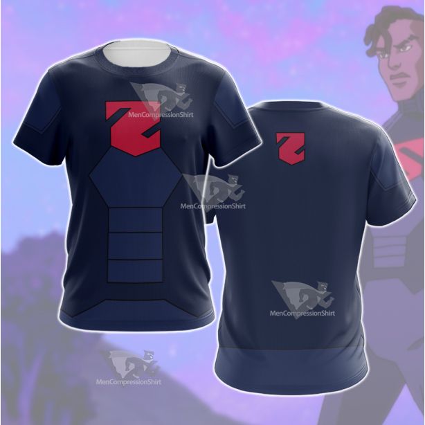 Young Justice Lor Zod Blue Cosplay T-Shirt