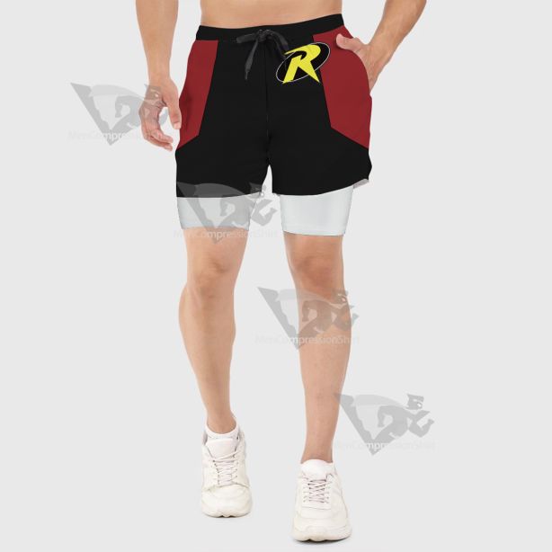 Young Justice Robin Black Men Compression Gym Short