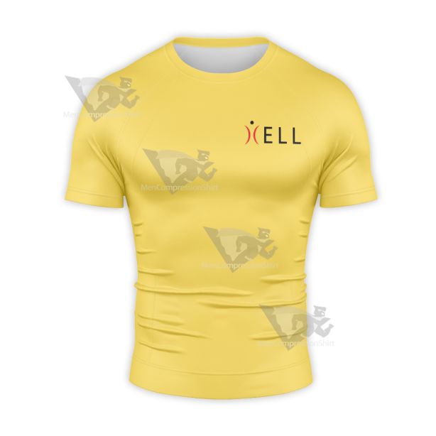 Your Pretty Face Is Going To Hell Yellow Cosplay Short Sleeve Compression Shirt