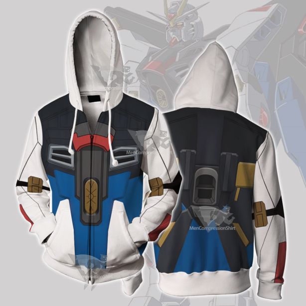 Zgmf X20a Strike Freedom Gundam Cosplay Zip Up Hoodie